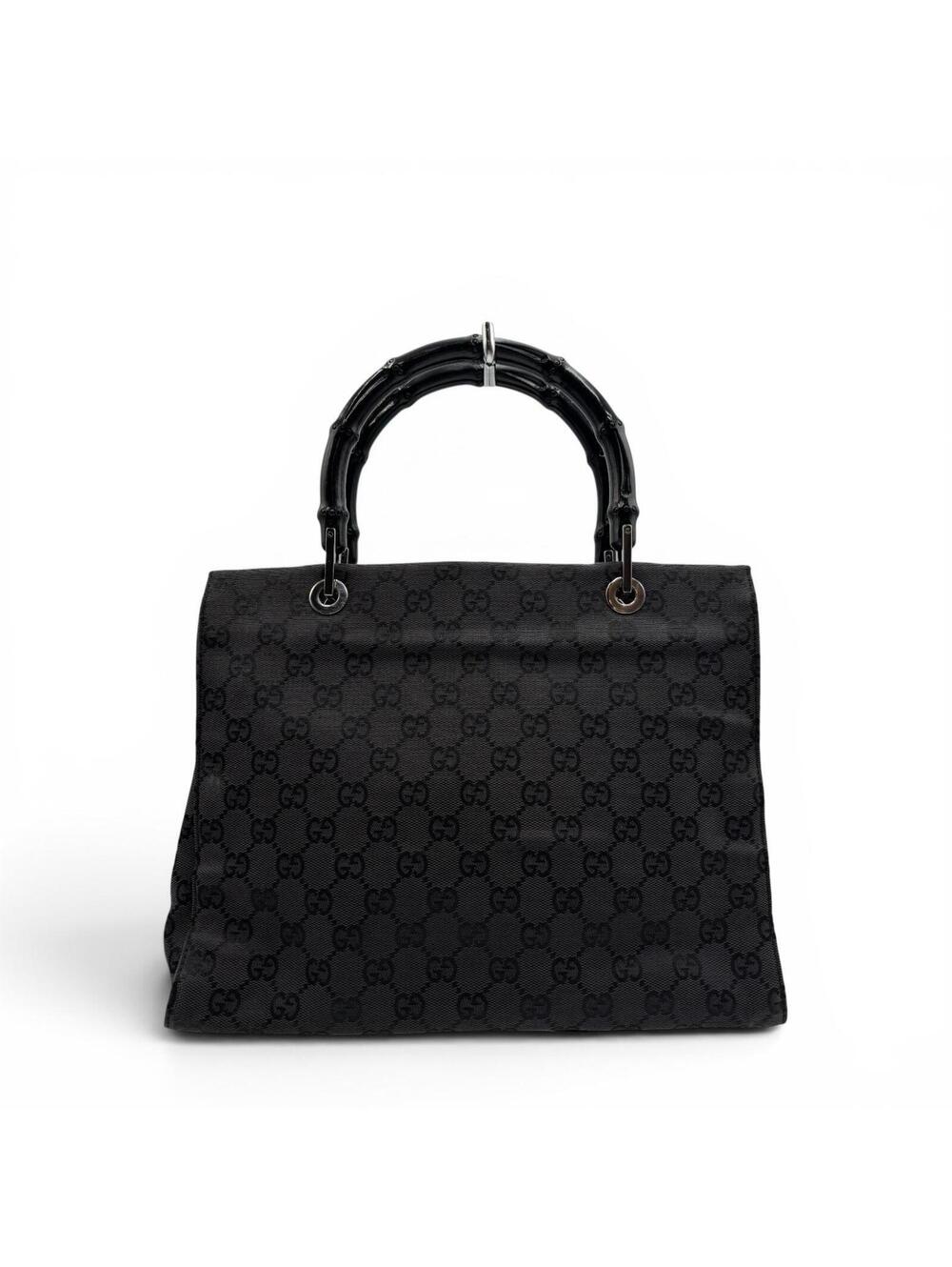 Gucci Bamboo GG Canvas Tote Bag Black